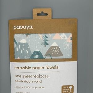 Papaya Reusable Paper Towels - Blue, Pink, and Brown